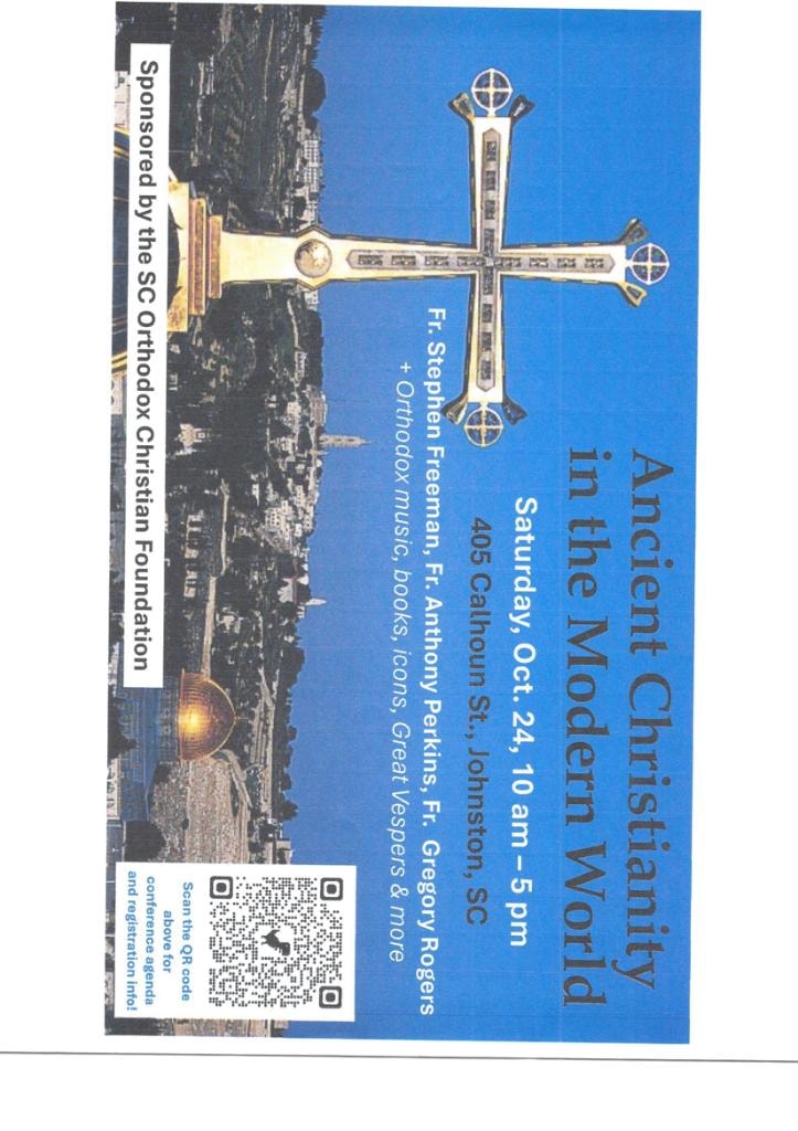 Ancient Christianity in the Modern World – Saturday, October 24, 2026 at 405 Calhoun St, Johnston SC