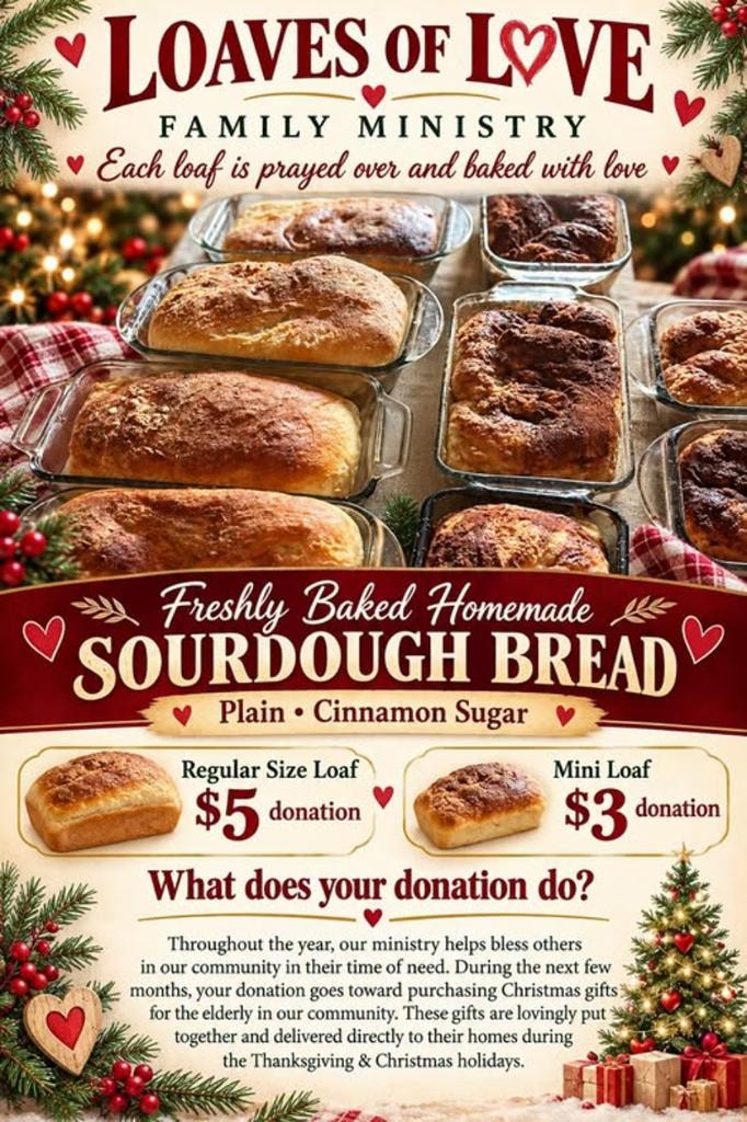 Loaves of Love Family Ministry – Homemade Sourdough Bread Fundraiser