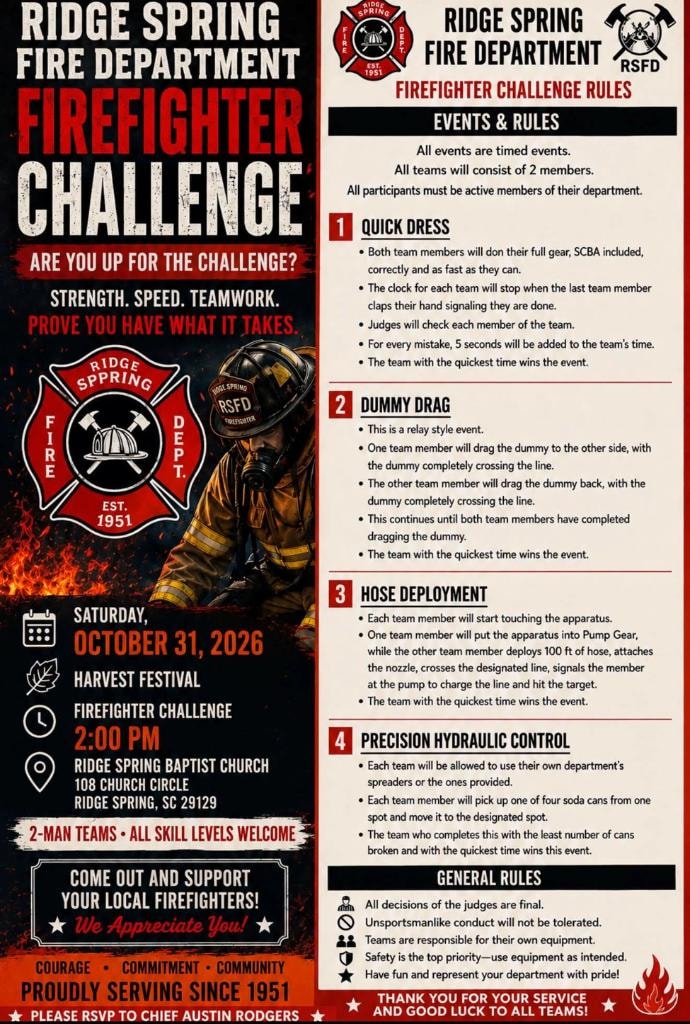 Ridge Spring Fire Department Firefighter Challenge