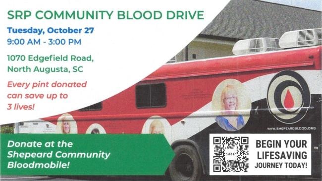 SRP Community Blood Drive – Tuesday, October 27, 9 AM–3 PM at SRP Administrative Campus