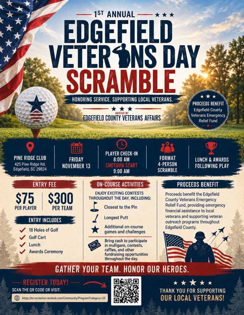 1st Annual Edgefield Veterans Day Scramble